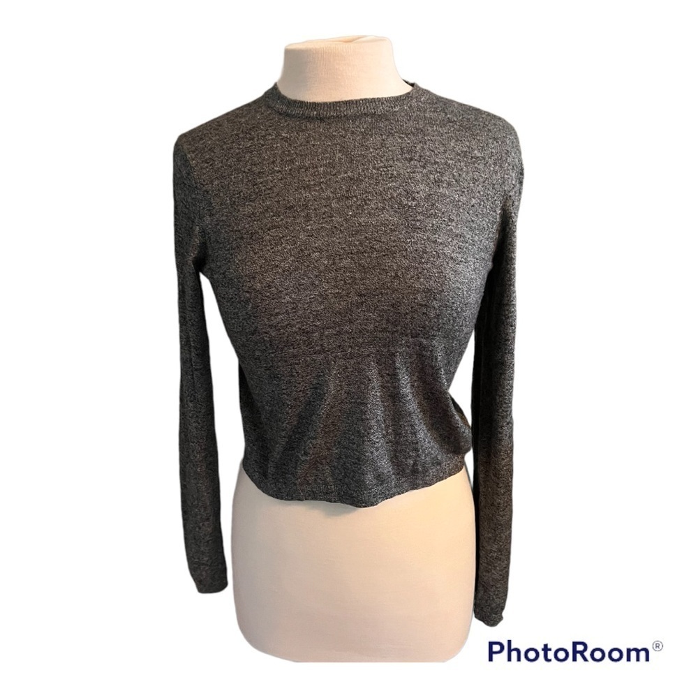 Bershka Cropped Long Sleeve Top - Small
